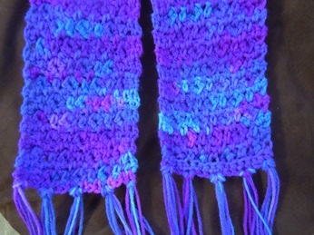 back view of crochet scarf